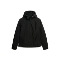 Damska kurtka z kapturem Superdry Classic Trekker. Czarne kurtki damskie Superdry, bez wzorów, z kapturem. W wyprzedaży za 398.60 zł.