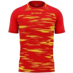 Koszulka Givova Pixel Sport 2XS Czerwona/Żółta - Lekka i Oddychająca. Czerwone koszulki damskie Givova, xs, bez wzorów, z poliesteru, bez kołnierzyka, bez ramiączek. Za 140.99 zł.