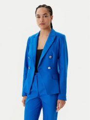 Morgan Marynarka 251-VPKY.F Niebieski Slim Fit. Niebieskie marynarki i żakiety damskie Morgan, bez wzorów, z bawełny. Za 339.99 zł.