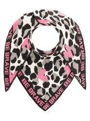 Zwillingsherz Chusta trójkątna "Be Brave" w kolorze różowo-szaro-kremowym - 200 x 130 cm rozmiar: onesize. Brązowe chusty damskie Zwillingsherz, bez wzorów, z bawełny. Za 126.99 zł.