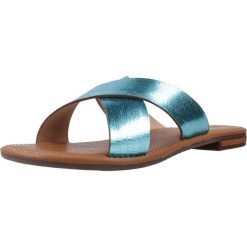 Sandały GEOX D SOZY S Niebieski. Niebieskie sandały damskie Geox, bez wzorów, ze skóry, bez obcasa, bez zapięcia. Za 263.99 zł.