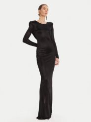 Elisabetta Franchi Sukienka wieczorowa AB-R10-56E2-V690 Czarny Regular Fit. Czarne sukienki damskie Elisabetta Franchi, bez wzorów, z wiskozy, wizytowe, bez ramiączek. Za 2,889.00 zł.