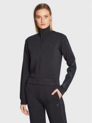 Guess Bluza New Allie Scuba V2YQ17 K7UW2 Czarny Regular Fit. Czarne bluzy damskie Guess, l, z aplikacjami, z wiskozy, bez kaptura. Za 309.99 zł.