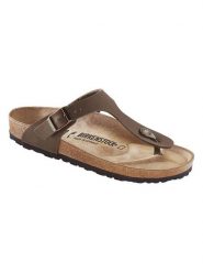 Birkenstock Japonki w kolorze brązowym rozmiar: 41. Brązowe klapki damskie Birkenstock, bez wzorów, z otwartym noskiem, bez obcasa, bez zapięcia. Za 380.45 zł.
