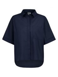 Sublevel Bluzka w kolorze granatowym rozmiar: L. Niebieskie bluzki damskie Sublevel, l, bez wzorów, z bawełny, bez kołnierzyka, bez ramiączek. Za 82.99 zł.