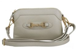 Listonoszka skórzana BARBERINI'S 967-10 j. beżowa. Brązowe shopper bag Barberinis, z aplikacjami, ze skóry, małe, bez dodatków. Za 189.99 zł.