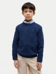 Tommy Hilfiger Sweter KB0KB10307 Granatowy Regular Fit. Niebieskie swetry chłopięce Tommy Hilfiger, z bawełny, bez kołnierzyka. Za 289.99 zł.