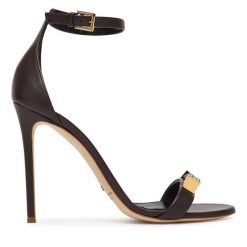 Sandały Elisabetta Franchi. Brązowe sandały damskie Elisabetta Franchi, bez wzorów, bez obcasa, na szpilce, bez zapięcia. Za 2,729.00 zł.