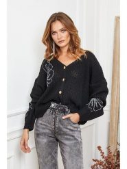 Joséfine Kardigan "Beegees" w kolorze czarnym rozmiar: M. Czarne kardigany damskie Joséfine, m, bez wzorów, ze splotem. Za 130.99 zł.