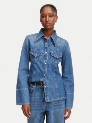 BOSS Koszula jeansowa 50564434 Niebieski Slim Fit. Niebieskie koszule damskie Boss, xs, bez wzorów, z bawełny, bez kołnierzyka, bez ramiączek. Za 639.99 zł.