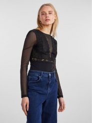 Pieces Body 17141142 Czarny Slim Fit. Czarne body i gorsety Pieces, bez wzorów, z syntetyku. Za 99.99 zł.
