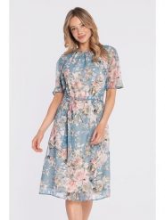 Stylove Sukienka w kolorze błękitno-jasnoróżowym rozmiar: XXL. Niebieskie sukienki damskie Stylove, bez wzorów, z tkaniny, bez ramiączek. Za 264.99 zł.