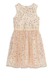 Guess Kids Sukienka 180747 Różowy Classic Fit. Czerwone sukienki dziewczęce Guess Kids, z aplikacjami, bez ramiączek, proste. Za 435.00 zł.