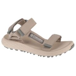 Sandały Columbia Konos Globetrot Sandal 2126911027 szare. Szare sandały damskie bez wzorów, z gumy, bez obcasa, bez zapięcia. W wyprzedaży za 302.87 zł.