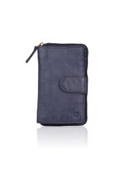 Bellicci Skórzany portfel "Collins" w kolorze granatowym - 9 x 17 x 3 cm rozmiar: onesize. Niebieskie portfele damskie Bellicci, bez wzorów, z materiału. Za 113.99 zł.