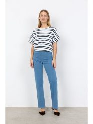 Soyaconcept Koszulka "Barni" w kolorze biało-granatowym rozmiar: XS. Białe bluzki damskie Soyaconcept, xs, bez wzorów, bez kołnierzyka, bez ramiączek. Za 91.99 zł.