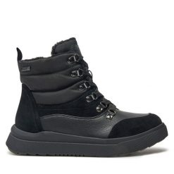 Botki Jana. Czarne botki damskie JANA, bez obcasa, na płaskiej podeszwie, bez zapięcia. Za 359.99 zł.