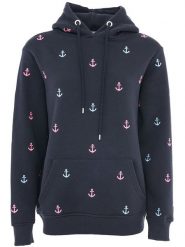 Zwillingsherz Bluza "Anchor" w kolorze granatowym rozmiar: S/M. Niebieskie bluzy damskie Zwillingsherz, m, bez wzorów, z bawełny, z kapturem. Za 215.21 zł.