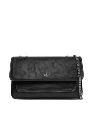 Calvin Klein Jeans Torebka Chain Ew Flap Conv Chain Bag LV04K3084G Czarny. Czarne torebki wieczorowe damskie Calvin Klein Jeans, bez wzorów, z jeansu, bez dodatków. Za 349.99 zł.