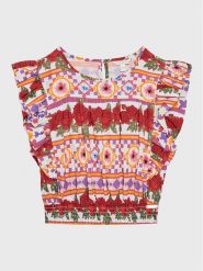 Guess Bluzka J3GH03 WFBN0 Kolorowy Regular Fit. Bluzki i koszule dziewczęce Guess, z aplikacjami, z wiskozy, bez kołnierzyka, bez ramiączek. Za 179.99 zł.