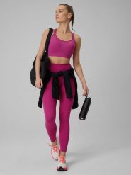 4F Legginsy treningowe szybkoschnące damskie - różowe L. Czerwone legginsy damskie 4F, l, bez wzorów. Za 119.99 zł.