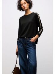 Street One Bluzka w kolorze czarnym rozmiar: 40. Czarne bluzki damskie Street One, bez wzorów, street, bez kołnierzyka, bez ramiączek. Za 104.14 zł.