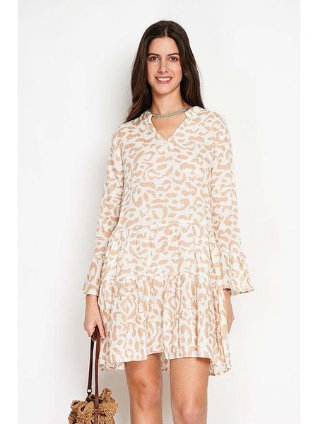 William de Faye Sukienka w kolorze biało-beżowym rozmiar: 38. Białe sukienki damskie William de Faye, bez wzorów, klasyczne, bez ramiączek. Za 109.26 zł.