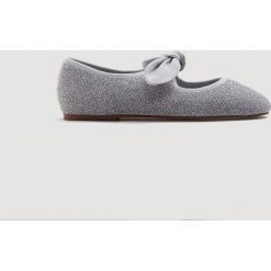 Mango Kids - Baleriny dziecięce Antoine. Szare baleriny dziewczęce Mango Kids, z materiału. Za 99.90 zł.