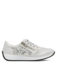 Rieker Sneakersy N1112-80 Srebrny. Szare obuwie sportowe damskie Rieker, ze skóry, bez zapięcia. W wyprzedaży za 294.99 zł.