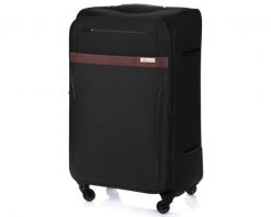 Walizka miękka Solier czarno-brązowa STL1316 BLACK/PU COFFEE 23'' (M). Brązowe walizki Solier, bez wzorów, z materiału, małe. Za 199.99 zł.
