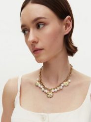 Guess Naszyjnik JUBN05 122JW Złoty. Żółte naszyjniki damskie Guess, metalowe. Za 309.99 zł.