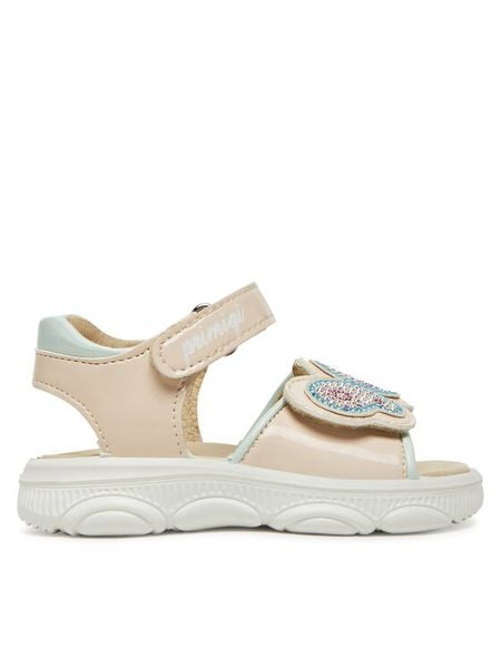 Primigi Sandały 7872122 S Beżowy. Brązowe sandały dziewczęce Primigi, ze skóry, bez obcasa, bez zapięcia. Za 199.99 zł.