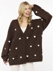 Zwillingsherz Kardigan w kolorze brązowym rozmiar: onesize. Brązowe kardigany damskie Zwillingsherz, bez wzorów. Za 229.95 zł.