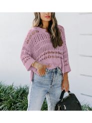 LA Angels Sweter w kolorze fioletowym rozmiar: XL. Różowe swetry klasyczne damskie LA Angels, xl, bez kołnierzyka. Za 79.03 zł.