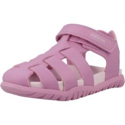 Sandały GEOX B SANDAL FUSBETTO GI Rose. Czerwone sandały damskie Geox, bez wzorów, z syntetyku, bez obcasa, bez zapięcia. Za 180.99 zł.