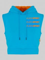 Plein Sport Bluza w kolorze błękitnym rozmiar: S. Niebieskie bluzy damskie Plein Sport, s, bez wzorów, z bawełny, z kapturem. Za 180.06 zł.