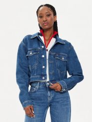 Tommy Jeans Kurtka jeansowa Claire DW0DW18207 Niebieski Regular Fit. Niebieskie kurtki damskie Tommy Jeans, xl, bez wzorów, z bawełny, bez kaptura. Za 419.99 zł.