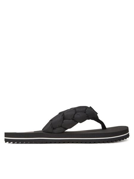 Tommy Jeans Japonki Braided Thong Beach Sandal EN0EN02877 Czarny. Czarne klapki damskie Tommy Jeans, bez wzorów, z jeansu, bez obcasa, bez zapięcia. Za 129.99 zł.