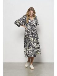 &Co Woman Sukienka "Anoek" w kolorze czarno-białym rozmiar: M. Białe sukienki damskie &Co Woman, bez wzorów, z tkaniny, bez ramiączek. Za 226.24 zł.