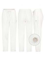 Eight2Nine Spodnie w kolorze białym rozmiar: XXL. Białe spodnie materiałowe damskie Eight2Nine, bez wzorów, z materiału. Za 86.99 zł.