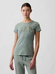 GAP Koszulka w kolorze zielonym rozmiar: M. Zielone bluzki damskie GAP, m, bez wzorów, z bawełny, bez kołnierzyka, bez ramiączek. Za 70.90 zł.