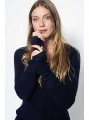 Perfect Cashmere Kaszmirowe mitenki "Jesse" w kolorze granatowym rozmiar: onesize. Niebieskie rękawiczki damskie Perfect Cashmere, bez wzorów, z kaszmiru. Za 121.99 zł.