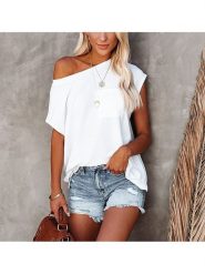 Milan Kiss Bluzka w kolorze białym rozmiar: L. Białe bluzki damskie Milan Kiss, l, bez wzorów, bez kołnierzyka, bez ramiączek. Za 109.00 zł.