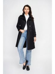 ASSUILI Trencz w kolorze czarnym rozmiar: 42. Czarne płaszcze damskie Assuili, bez wzorów, z tkaniny, bez kaptura. Za 378.54 zł.