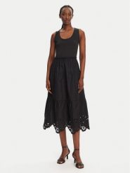 Liu Jo Sukienka letnia WA5166 T4853 Czarny Regular Fit. Czarne sukienki damskie Liu Jo, bez wzorów, z bawełny, bez ramiączek. Za 699.99 zł.