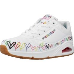 Buty SKECHERS 177917S UNO Biały. Białe obuwie sportowe casual damskie Skechers, ze skóry ekologicznej. Za 490.00 zł.