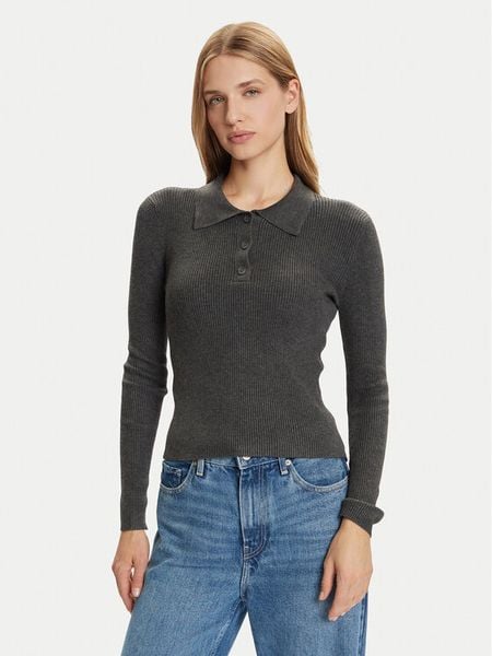 Vero Moda Sweter Siljerib 10336674 Szary Slim Fit. Szare swetry klasyczne damskie Vero Moda, m, z wiskozy, bez kołnierzyka. Za 89.99 zł.