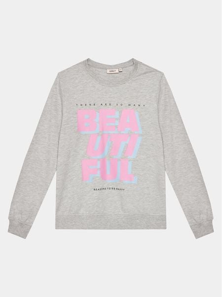 Kids ONLY Bluza 15307578 Szary Regular Fit. Szare bluzy dziewczęce Kids Only, bez wzorów, z bawełny, bez ramiączek, bez kaptura. Za 69.99 zł.