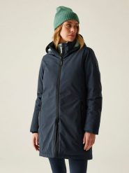 Regatta Kurtka zimowa "Marron" w kolorze granatowym rozmiar: 46. Niebieskie kurtki damskie Regatta, na zimę, bez wzorów, z puchu, bez kaptura. Za 391.99 zł.