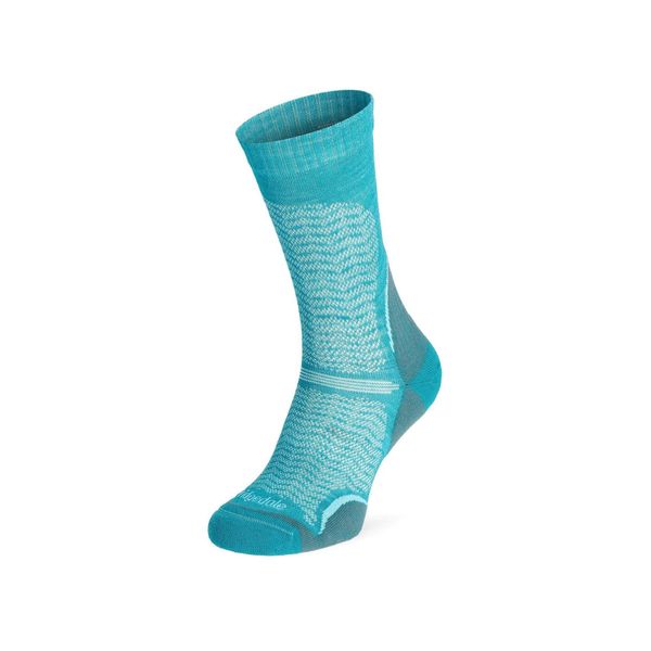Skarpety w góry Bridgedale Hike Ultra Lt T2 Merino P Crew - teal. Zielone skarpetki damskie Bridgedale, bez wzorów, z elastanu. Za 84.99 zł.